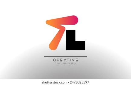 Creative and Vibrant Letter TL Logo Design with Colorful Gradient Concept. 