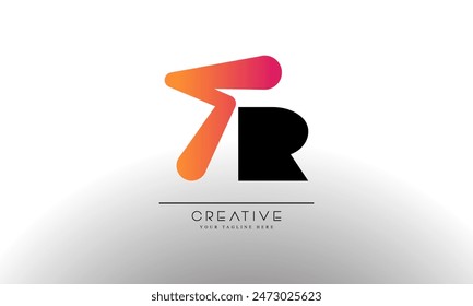 Creative and Vibrant Letter TR Logo Design with Colorful Gradient Concept. 