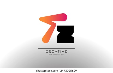 Creative and Vibrant Letter TZ Logo Design with Colorful Gradient Concept. 
