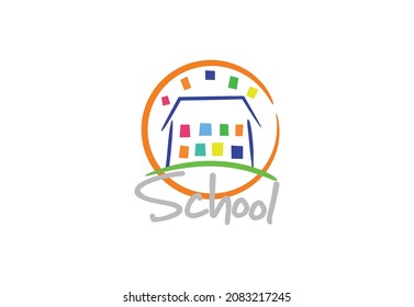 Creative and vibrant school logo concept