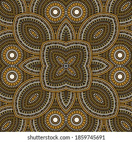 Creative victorian majolica tile seamless ornament. Geometric texture vector elements. Quilt print design. Classic spanish mayolica tilework recurrent pattern. Line art graphic background.