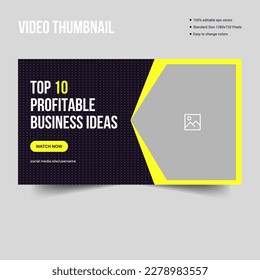Creative video content creator youtube thumbnail banner design, business tricks and hacks video thumbnail design, vector eps 10 file format
