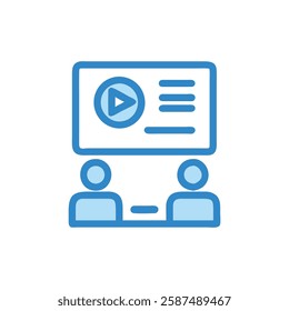 Creative Video Lecture Icon for E-learning