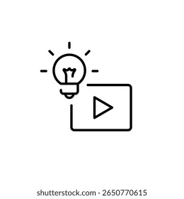 Video Icono lineal creativo. Línea de ilustración personalizable. Símbolo de contorno. Dibujo de contorno aislado de Vector. Trazo editable
