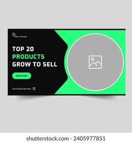 Creative video thumbnail banner design for products idea tutorial banner design, fully customizable vector eps 10 file format