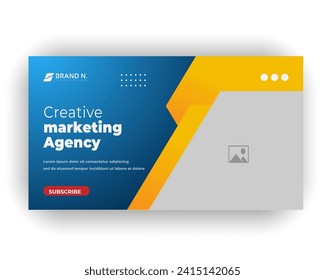 Creative Video Thumbnail or Social Media Web Banner and Digital marketing cover design template