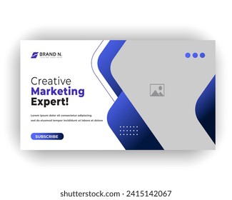 Creative Video Thumbnail or Social Media Web Banner and Digital marketing cover design template