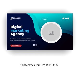 Creative Video Thumbnail or Social Media Web Banner and Digital marketing cover design template