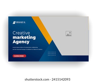 Creative Video Thumbnail or Social Media Web Banner and Digital marketing cover design template