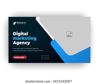 Creative Video Thumbnail or Social Media Web Banner and Digital marketing cover design template