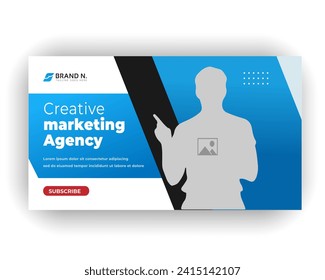 Creative Video Thumbnail or Social Media Web Banner and Digital marketing cover design template