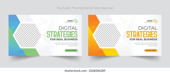 Diseño creativo de miniaturas de vídeo y plantillas de banners web para empresas
