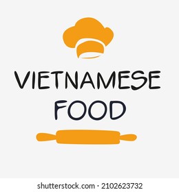 Creative (Vietnam food) logo, sticker, badge, label, vector illustration.