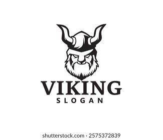 creative viking black color mascot logo design