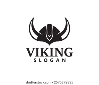 creative viking hat horns logo design