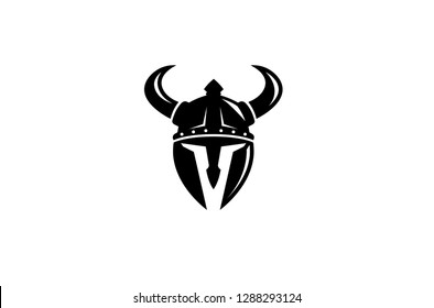 Creative Viking Head Logo Vector Symbol Icon Design Illustration