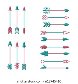 Creative vintage arrow set. Flat icon decoration. Vector illustration. Good for design.