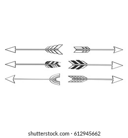 Creative vintage arrow set. Flat icon decoration. Vector illustration. Good for design.