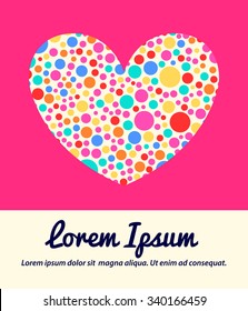 Creative vintage card with abstract pattern. Vector illustration, can be used as a greeting card. Banner. Valentine day.