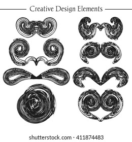 Creative vintage element and page decoration. Borders set for ornate. Vector illustration