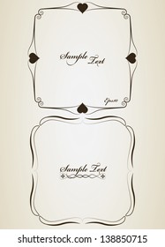 Creative vintage frame with sample text and heart 