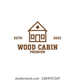 Creative vintage home wood cabin logo design illustration idea