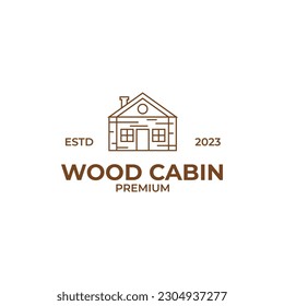 Creative vintage home wood cabin logo design illustration idea