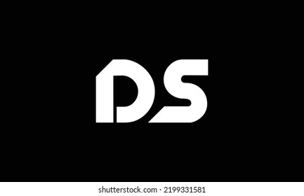  Creative Vintage Letter DS Monogram Logo Design Icon Template and Black Background 