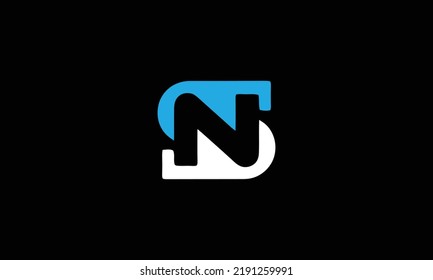 Creative Vintage Letter NS SN Monogram Logo Design Icon Template White and Black Background