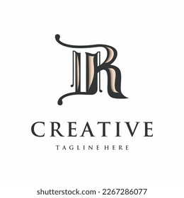 Diseño de logotipo vintage creativo, con concepto de letra R	