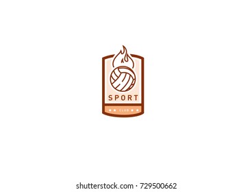 Creative vintage logo on a sports theme, a ball in a frame