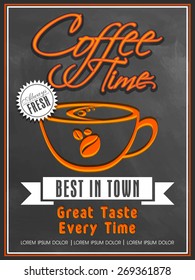 Creative vintage menu card design for Coffee Shop in chalkboard style.
