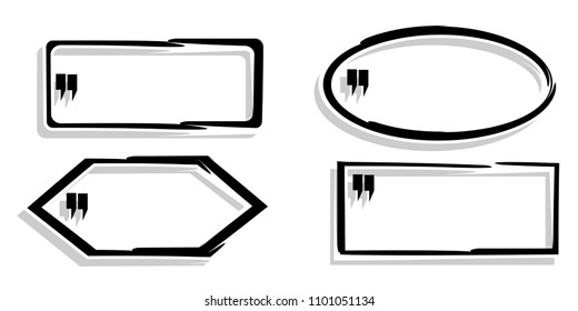 Creative vintage modern bubble talk,quote boxes,balloon speech template illustration.blank empty design.isolated on white background
