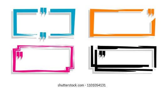 Creative vintage modern bubble talk,quote boxes,balloon speech template illustration.blank empty design.isolated on white background