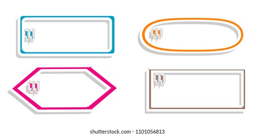 Creative vintage modern bubble talk,quote boxes,balloon speech template illustration.blank empty design.isolated on white background