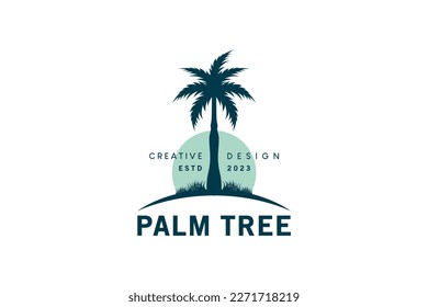 Creative vintage palm tree logo design