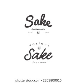 creative vintage sake logo business drink and food vector design template with retro, elegant and modern styles isolated on white