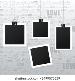 creative vintage scrapbook set with silver text effect background