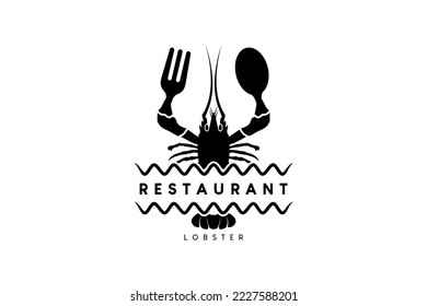 Creative vintage style lobster logo design, lobster restaurant or seafood restaurant logo vector illustration