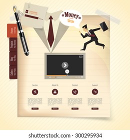 Creative Vintage Style Website Template Design Vector EPS 10