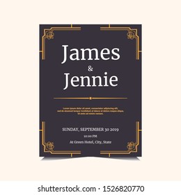 Creative vintage wedding invitation template