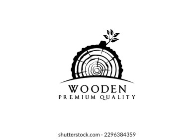Creative vintage wood texture logo design