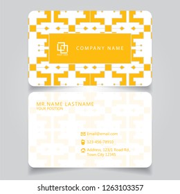 Creative Vintage Yellow and White name card and business card with horizontal curve corner standard size vector illustration EPS10 template