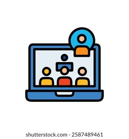 Creative Virtual Classroom Icon for Education