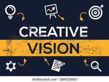 Creative (creative vision) Banner Word with Icons, Vector illustration.