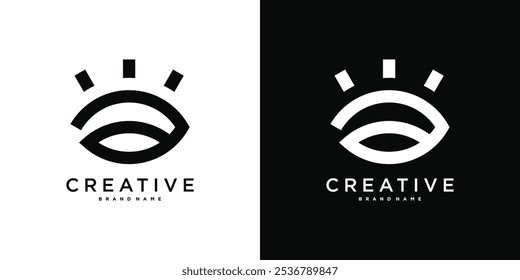 Creative vision eye logo design. Premium Vector