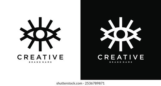 Creative vision eye logo design. Premium Vector
