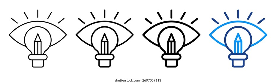 Conjunto de Colección de contorno diferente de Creative Visión Icon
