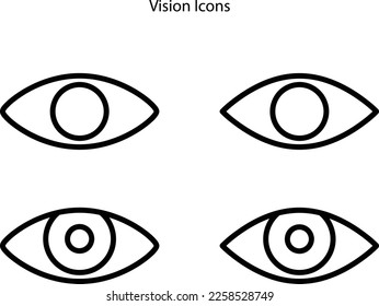 Creative vision line icons on white background. linear style sign for mobile concept and web design. Eye vision outline vector icon. Symbol, logo illustration.