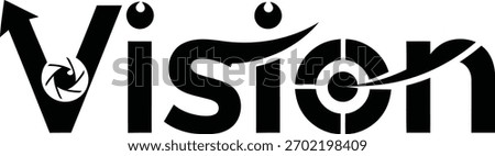 Creative Vision Logo Design Modern Black White Visual Target Aperture Arrow Elements Eye Symbol Business Identity